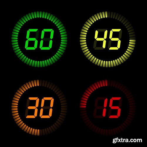 Collection of vector images the timer 25 Eps