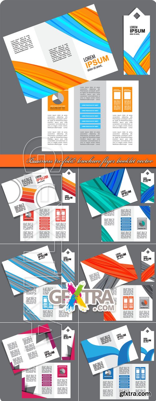 Business tri-fold brochure flyer booklet vecto