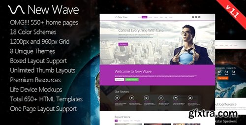 ThemeForest - New Wave v1.0 - 8 in 1 Massive Multipurpose Template - FULL