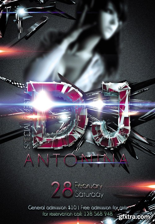 Dj Antonina Flyer PSD Template