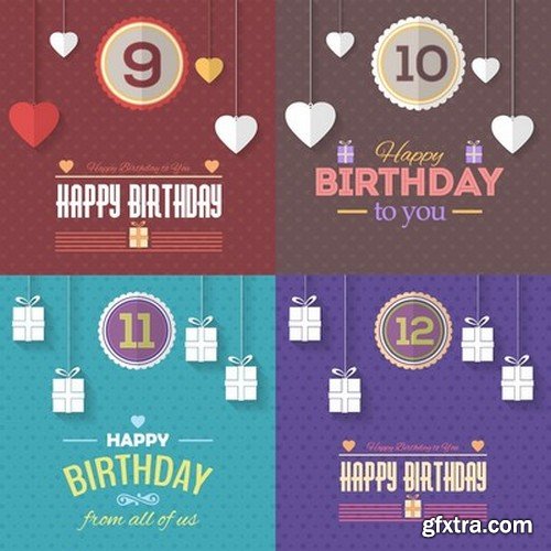 Stock Vectors - Happy birthday, 25xEPS