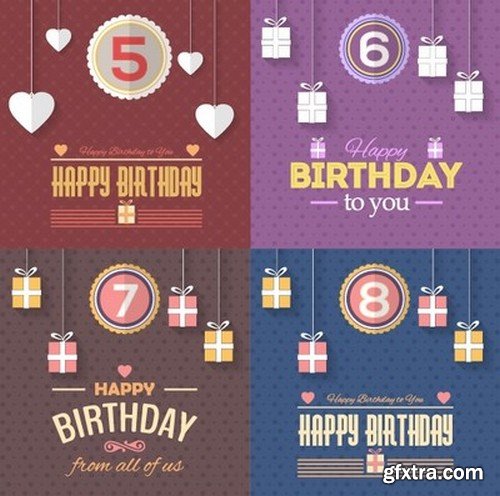 Stock Vectors - Happy birthday, 25xEPS