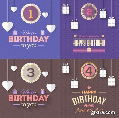 Stock Vectors - Happy birthday, 25xEPS