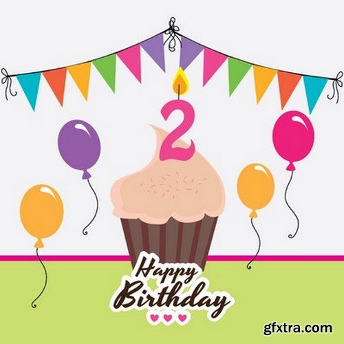 Stock Vectors - Happy birthday, 25xEPS