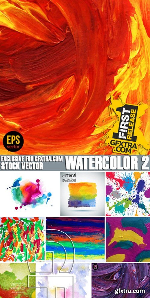 Stock Vectors - WaterColor 2, 25xEPS