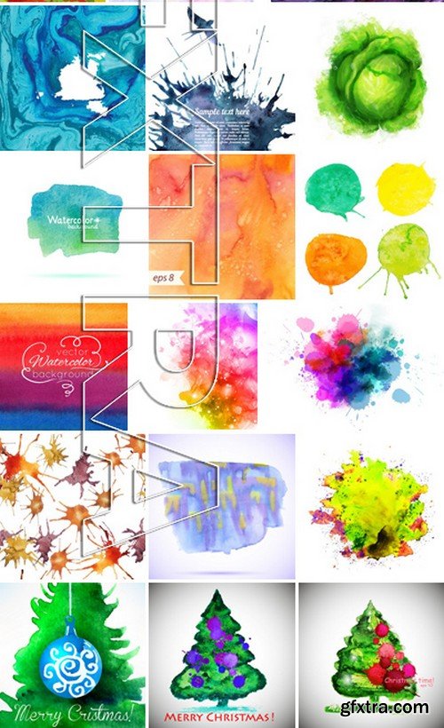 Stock Vectors - WaterColor 2, 25xEPS