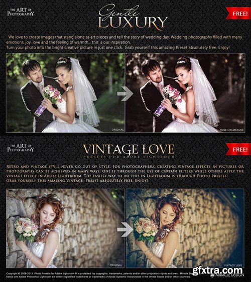 Lightroom Presets - Gentle Luxury & Vintage Love