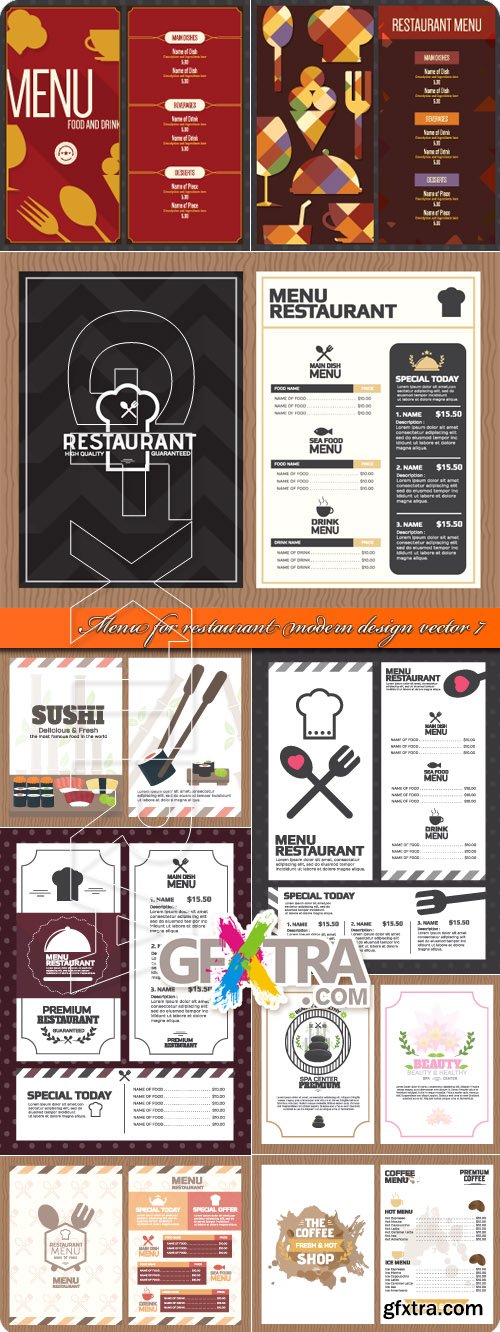 Menu for restaurant modern design vector 7