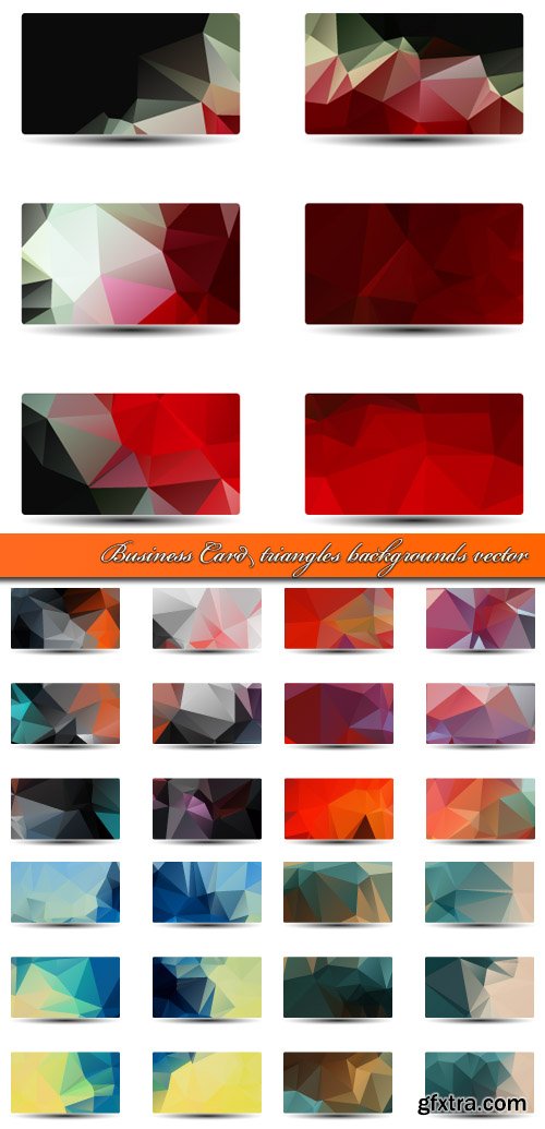 Business Card triangles backgrounds vector