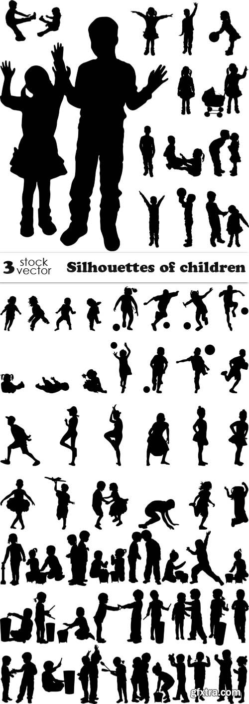 Vectors - Silhouettes of children