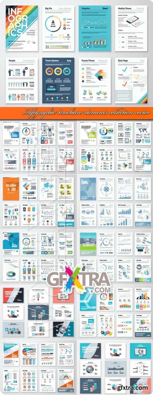 Infographic brochure elements collection vector