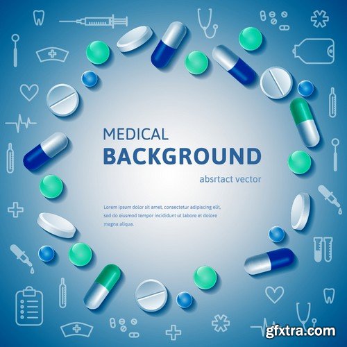 Stock Vectors - Medical background 7, 25xEPS