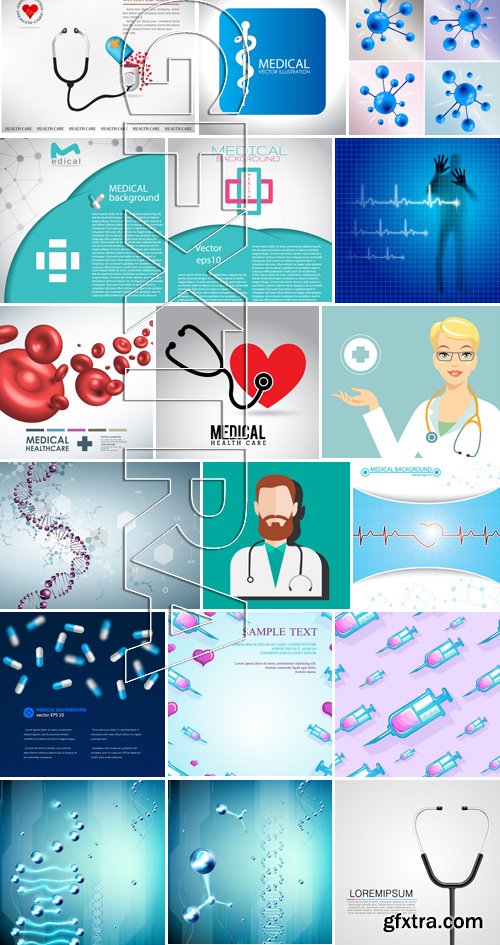 Stock Vectors - Medical background 7, 25xEPS