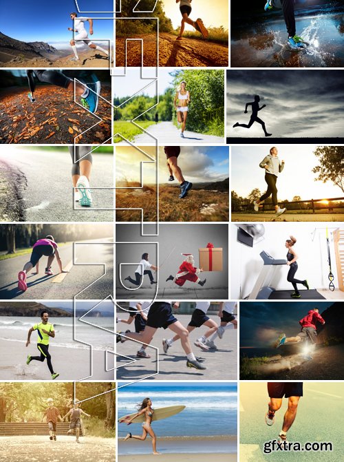 Stock Photos - Running people 2, 25xJPG