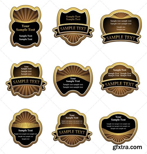 GraphicRiver - Set of vintage brown labels