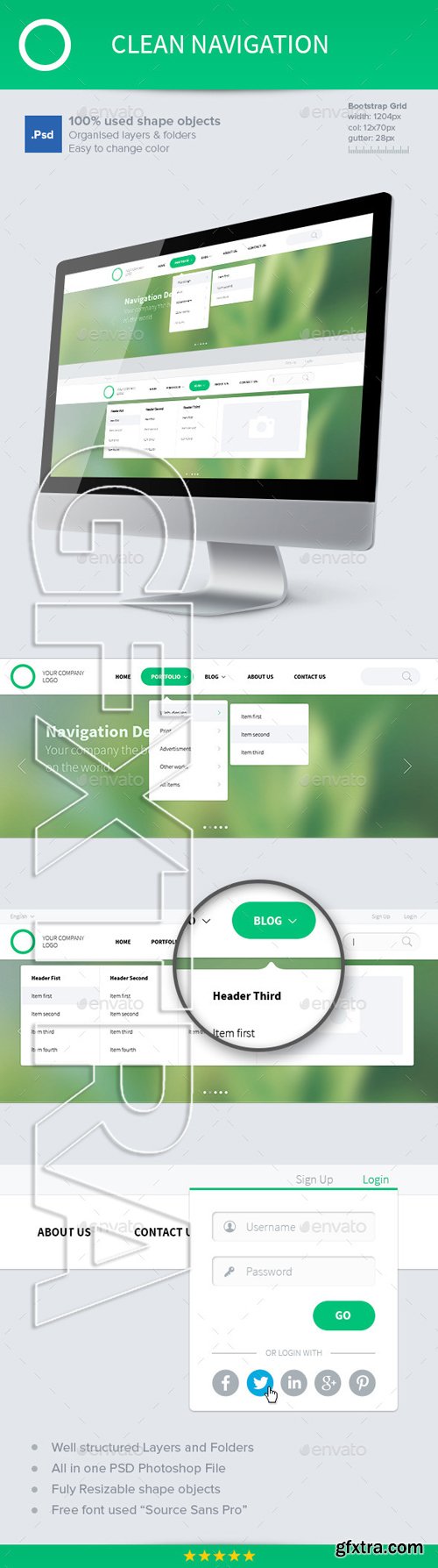 GraphicRiver - Clean Navigation 10203563