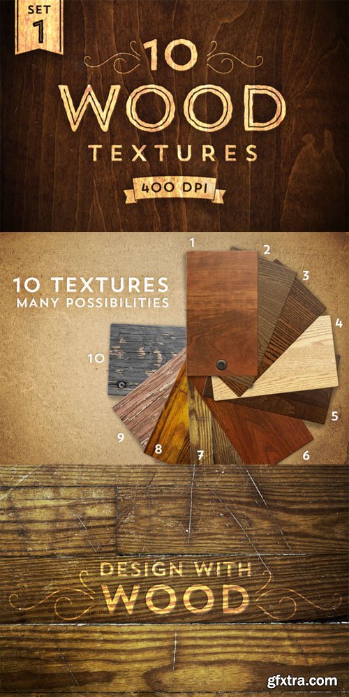 10 Wood Textures - Set 1 - CM 13639