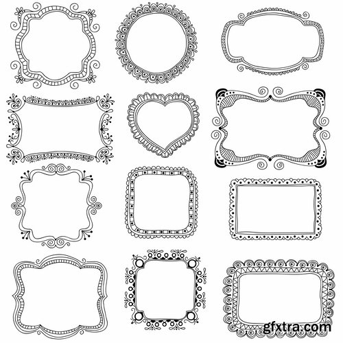 Collection of vintage elements vector images heraldry 25 Eps