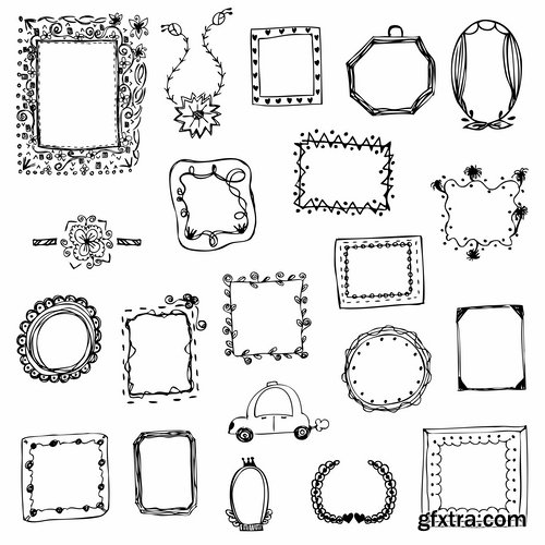 Collection of vintage elements vector images heraldry 25 Eps