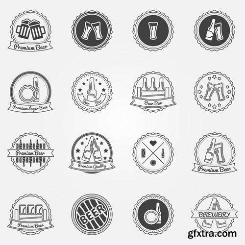 Collection of vintage elements vector images heraldry 25 Eps