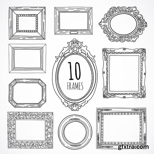 Collection of vintage elements vector images heraldry 25 Eps