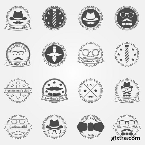 Collection of vintage elements vector images heraldry 25 Eps