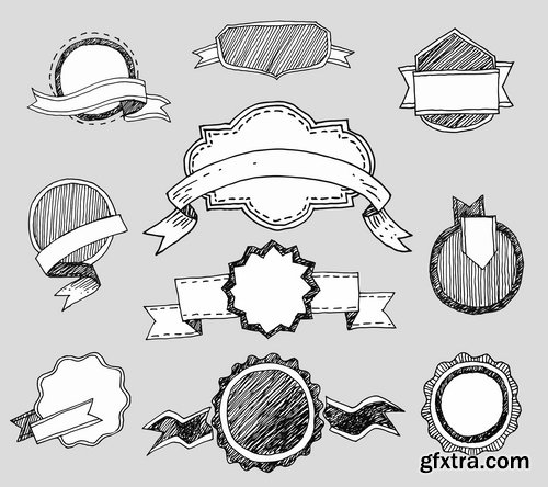 Collection of vintage elements vector images heraldry 25 Eps