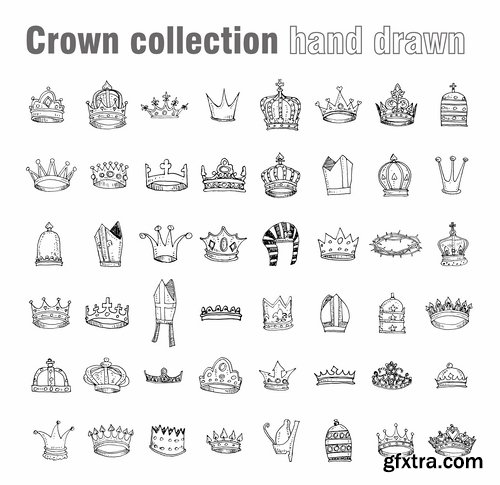 Collection of vintage elements vector images heraldry 25 Eps