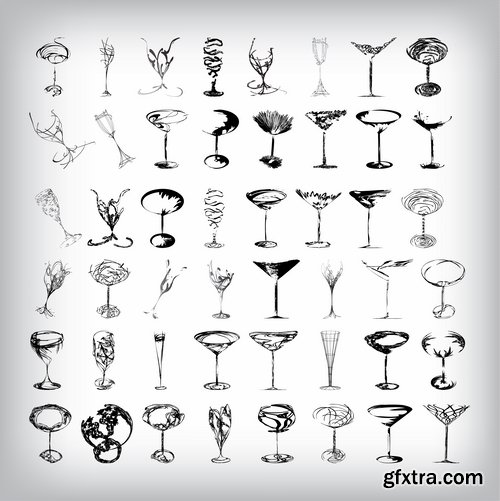 Collection of vintage elements vector images heraldry 25 Eps