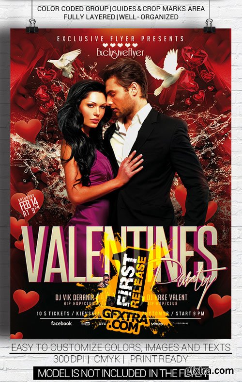 Valentines Party Flyer Template