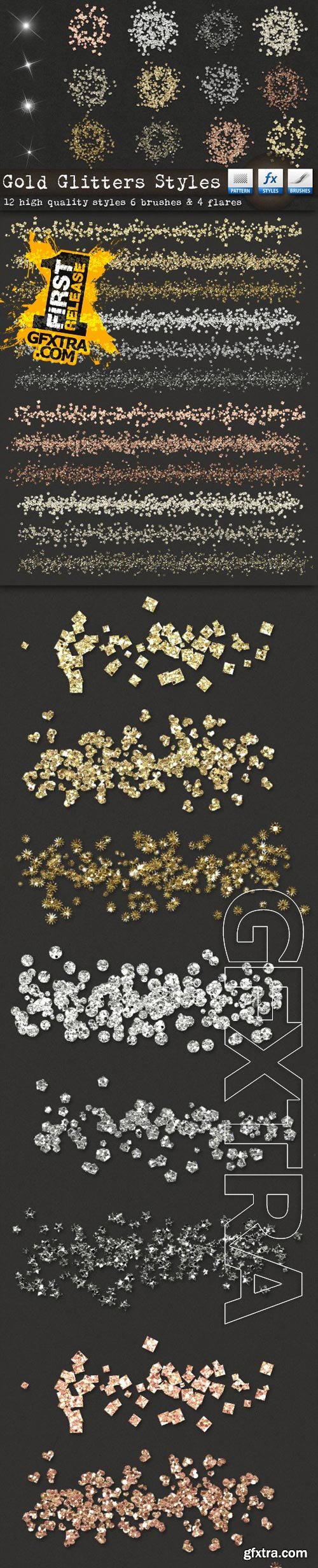 GraphicRiver - Gold Glitters Styles 9525579