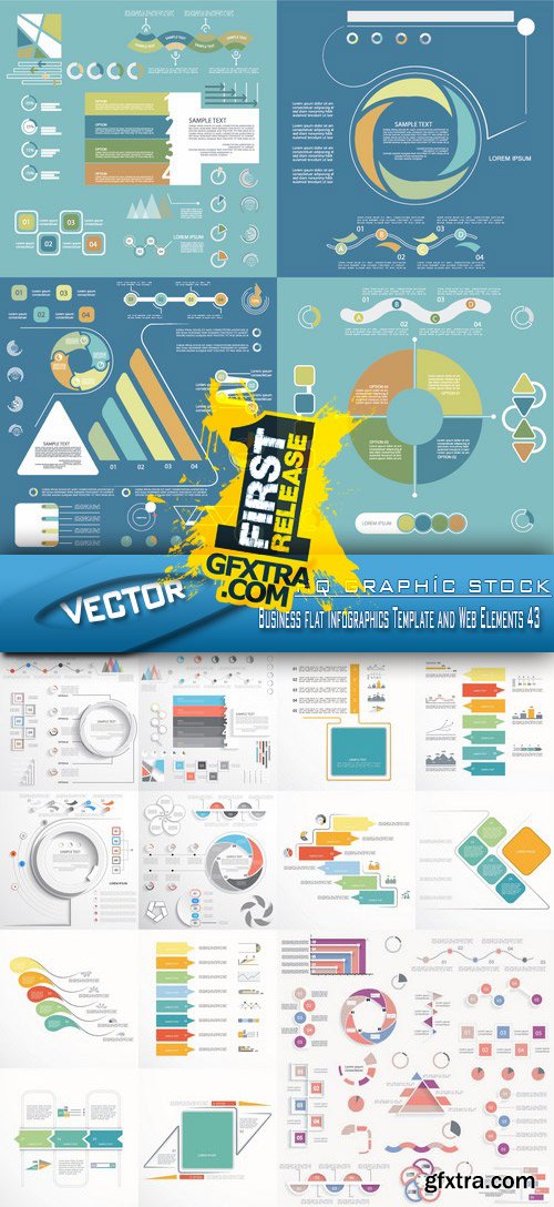 Stock Vector - Business flat Infographics Template and Web Elements 43