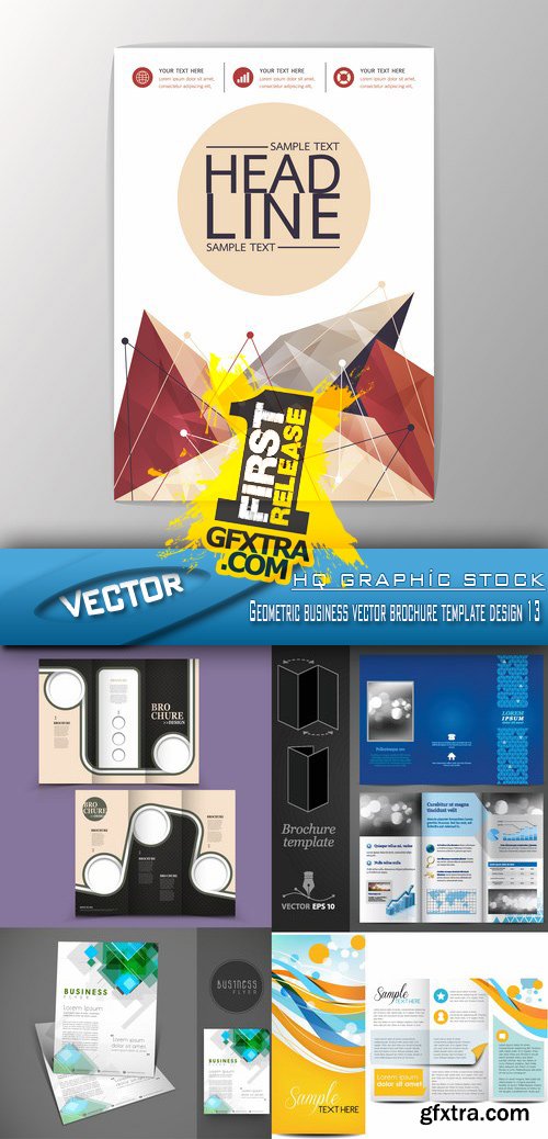 Stock Vector - Geometric business vector brochure template design 13