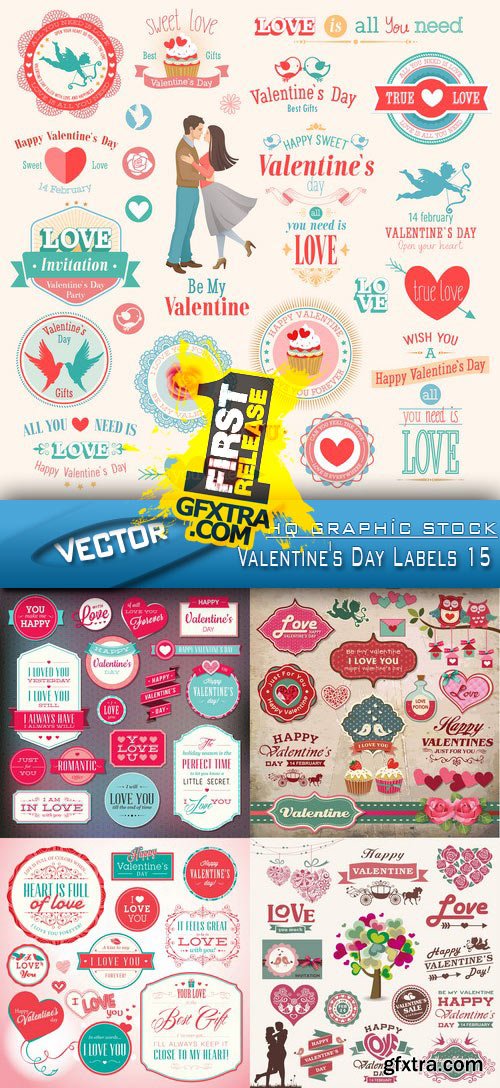 Stock Vector - Valentine's Day Labels 15