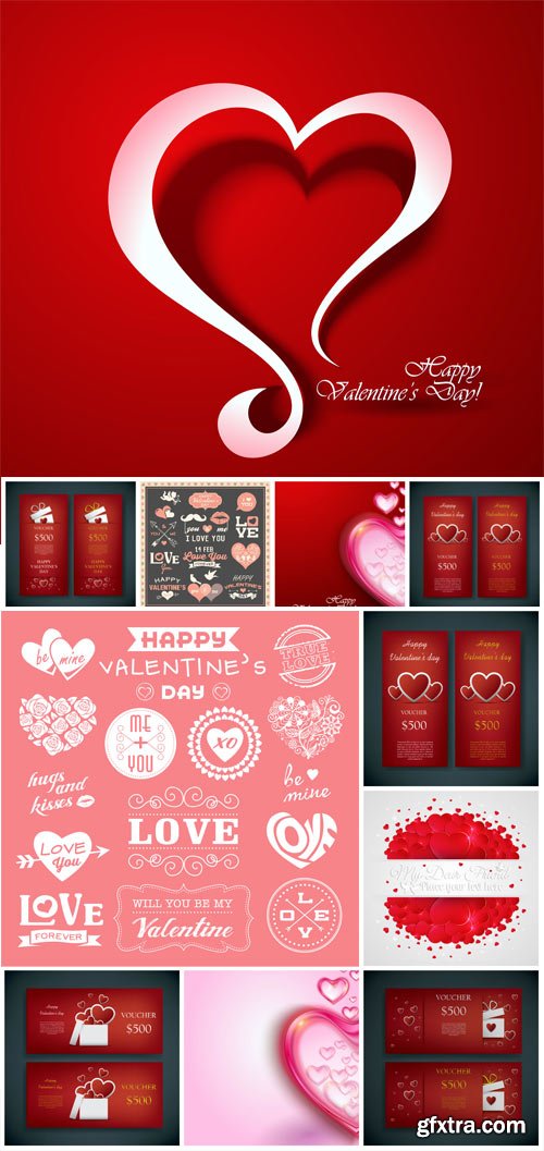 Backgrounds and banners to the day of Valentine hearts vector