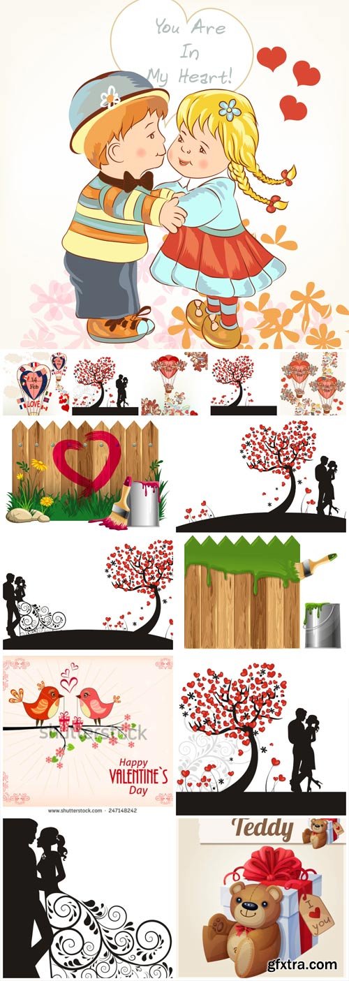 Vector collection to Valentine's Day, couples, hearts