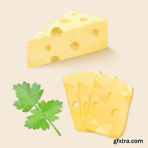 Stock Vectors - Cheese 2, 25xEPS