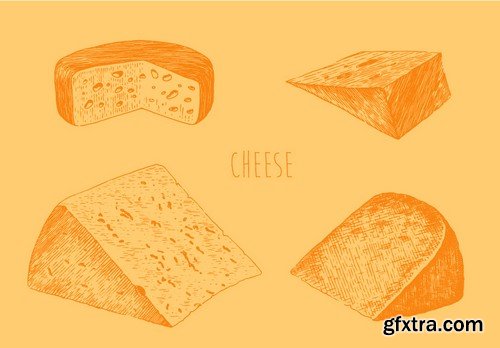 Stock Vectors - Cheese 2, 25xEPS