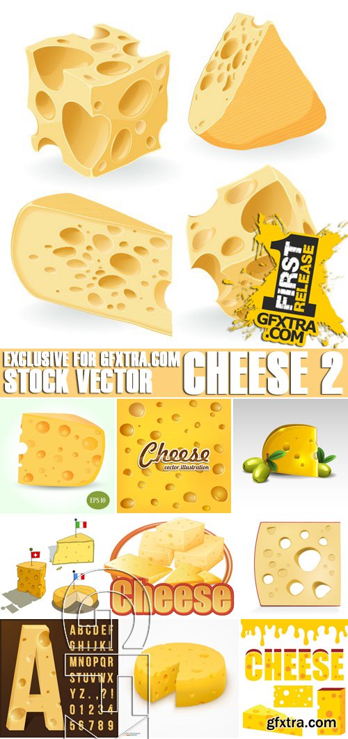 Stock Vectors - Cheese 2, 25xEPS