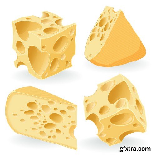 Stock Vectors - Cheese 2, 25xEPS