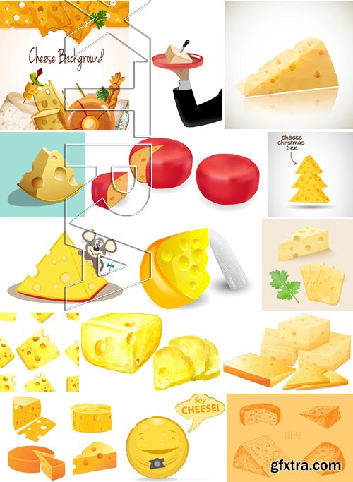 Stock Vectors - Cheese 2, 25xEPS