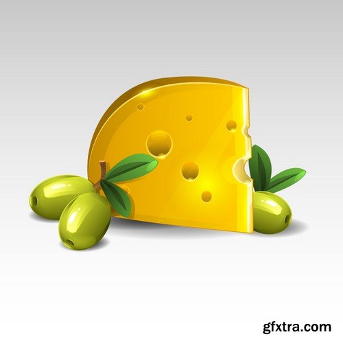 Stock Vectors - Cheese 2, 25xEPS