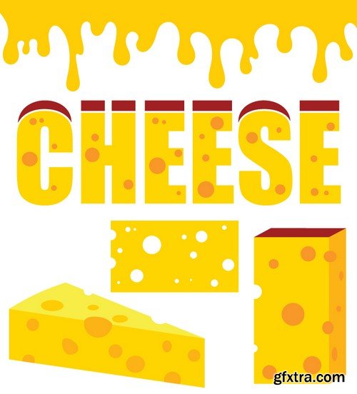 Stock Vectors - Cheese 2, 25xEPS