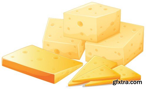 Stock Vectors - Cheese 2, 25xEPS