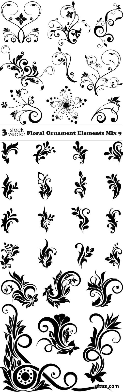 Vectors - Floral Ornament Elements Mix 9