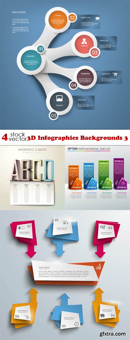 Vectors - 3D Infographics Backgrounds 3