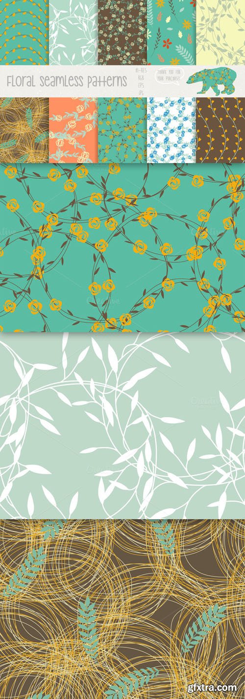 Floral seamless patterns - CM 93979