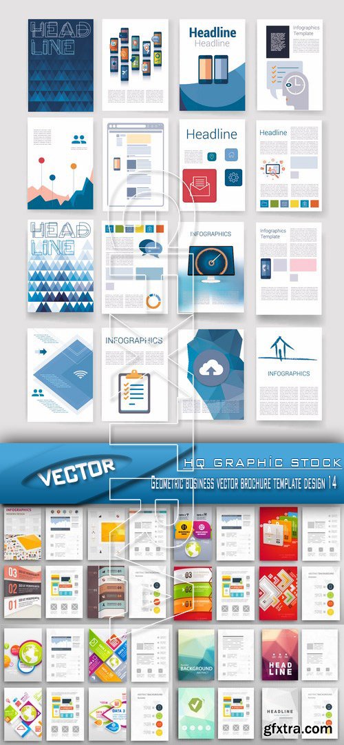 Stock Vector - Geometric business vector brochure template design 14