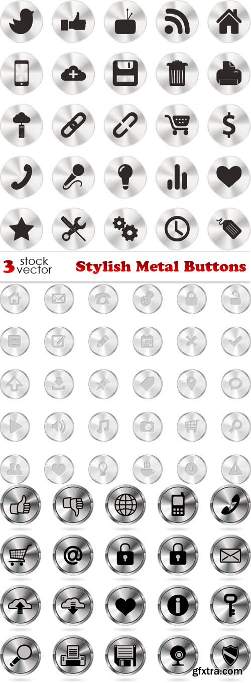 Vectors - Stylish Metal Buttons