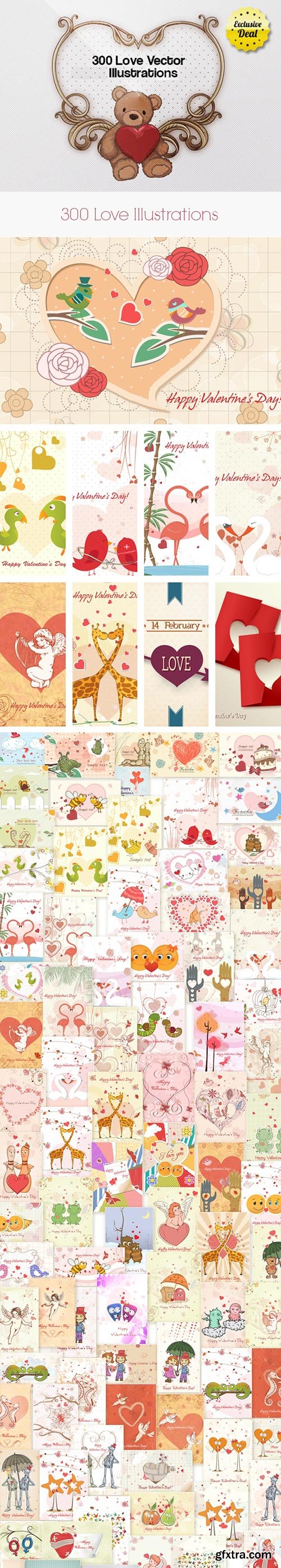 300 Love Vector Illustrations